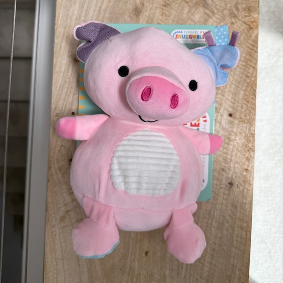 Sensory Snuggables Soft Weighted Plush Pig Toy with Pink and Blue Accents NWT - Picture 4 of 7